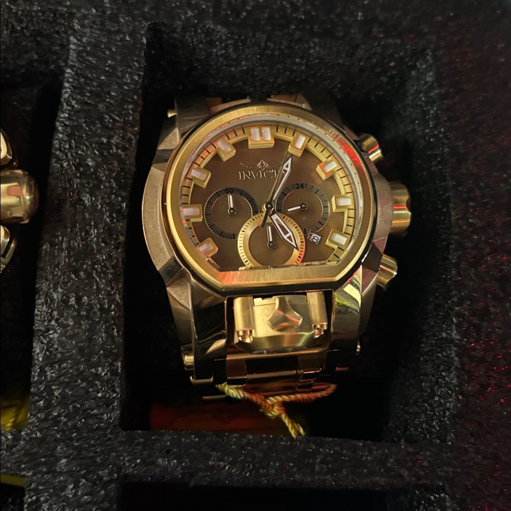 Invicta Bolt Zeus Magnum Men’s Watch 39544 – 52mm Gold & Khaki, Swiss Quartz